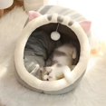 thumbnail image 2 of Aosijia Cat Bed Warm Pet Basket Cozy Kitten Lounger Cushion Cat House Tent Very Soft Small Dog Mat Bag Washable Cave Cats Beds Gray M, 2 of 10