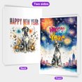 thumbnail image 2 of Happy New Year with Great Dane Fireworks Holiday Xmas Winter 2025 5x7in Folded Greeting Card Danes Dog Lover Gifts Single Note Card with Envelope - 00025, 2 of 5