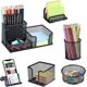 thumbnail image 1 of Organizador de Escritorio, Juego de 6 Organizadores de Malla, Porta Lapices, Soporte para Clips de Papel, Soporte para Tarjetas de Visita, Ideal para Oficina, Hogar (Negro), 1 of 4