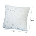 thumbnail image 7 of Cheers US Decorative Throw Pillow Covers, Soft Faux Fur Pillow Cases Covers with Silver Snowflake Glitter Printed Cute Pillowcases for Christmas Couch Sofa Bed Girls Room, 18 X 18 Inch, 7 of 7