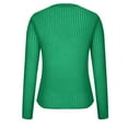 thumbnail image 5 of FNFYFH Women See Through Crew Neck Sheer Mesh Knitted Sweater Solid Basic Long Sleeve Loose Fit Knit Pullover Jumper Top, 5 of 6