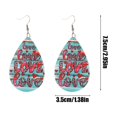 thumbnail image 3 of HongHeng 1 Pair Heart Leather Earrings for Women Wedding Lightweight Teardrop Dangle Heart Valentines Day Gift, 3 of 6