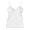 thumbnail image 2 of V Neck Tank Tops for Women Womens Daily Solid Camisole Bra Undershirt Sexy Adjustable Straps With Breast Cup Sleeveless Tank Top, 2 of 3