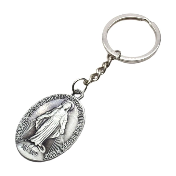Yoetaun VirginMary Pendant Keyring Catholic Alloy Keychains Car Rings Jewelry Catholic Gift Color A