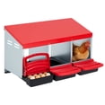 thumbnail image 1 of GloryStar 3-Section Metal Chicken Nesting Box with Rolling Egg Collection, Sturdy and Easy-to-Clean Laying Box with Perch for Hens, Great for Poultry Coops and Chicken Keepers, 1 of 9