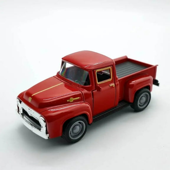 Red Metal Pickup Truck Toy Car Model 11cm Vintage Mini Pull Back Diecast Car Vehicle Kids Christmas New Year Gifts Home Decor