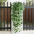 thumbnail image 5 of 37.4 Inch Artificial Hanging Vine with Hook – Realistic Fake Ivy & Grape Leaf Garland for Wall Decor – Silk-Like Faux Greenery for Indoor Outdoor, Wedding, Office & Home, 5 of 6