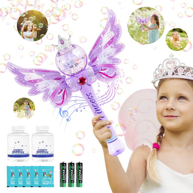 Bubble Band Blower Hugeway Princess Magic para niños, color morado