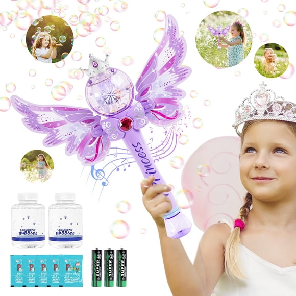 Bubble Band Blower Hugeway Princess Magic para niños, color morado