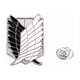 thumbnail image 1 of Attack on Giant Surrounding Anime Badge Black and White Investigation Corps Logo Wings of Freedom Alloy Brooch - Silver Black, 1 of 5