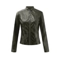 thumbnail image 6 of Fit Womens Faux Leather Cropped PU Motorcycle Biker Fall Outfits Tops, 6 of 9