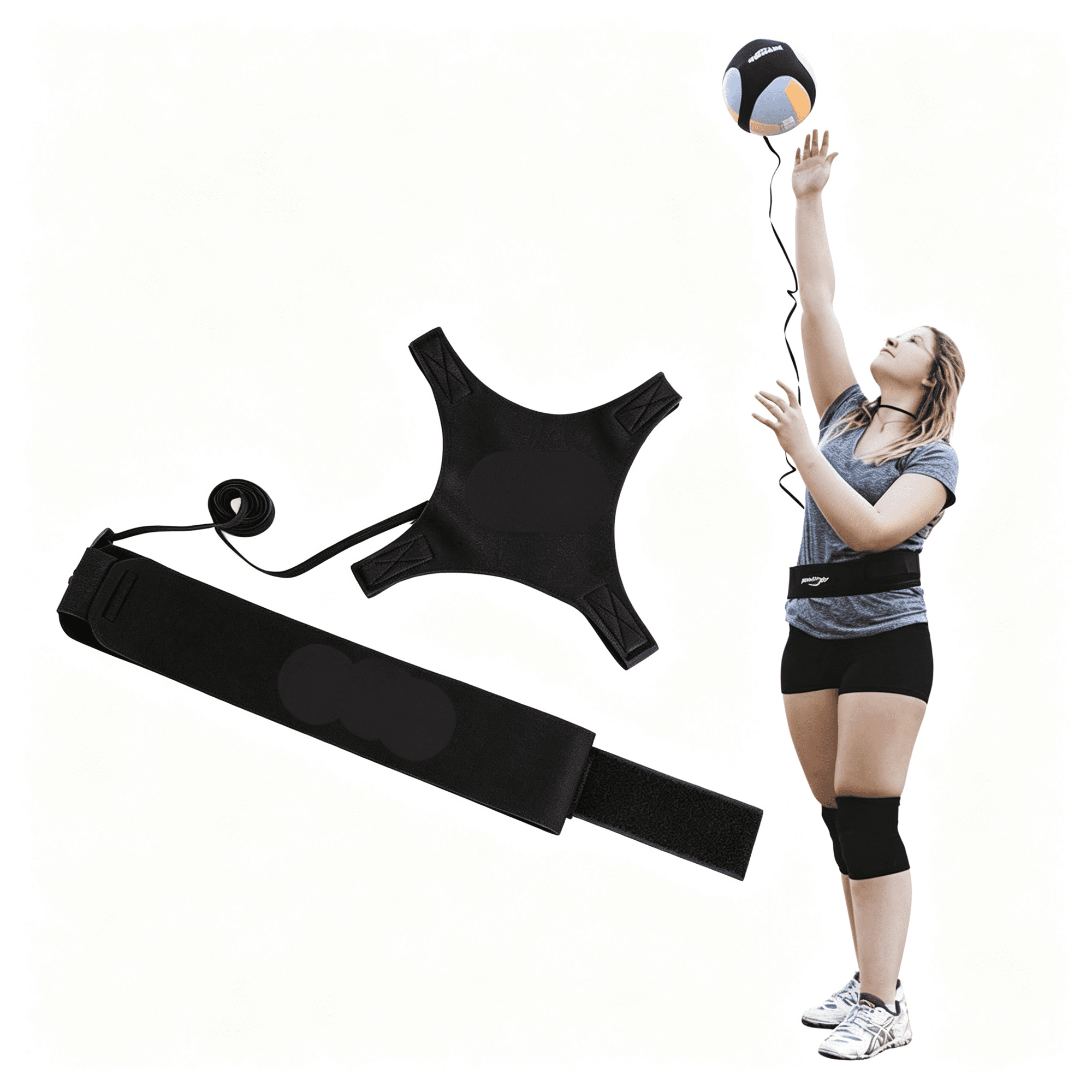 BESTSKY Volleyball Training Equipment Aid Great Trainer for Solo Practice of Serving Setting Spiking and Arm Swings Returns the Ball After Every Swing Spike Train Pass Serve Coach