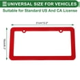 thumbnail image 4 of Unique Bargains License Plate Frame Stainless Steel Car License Plate Frame Bracket with Screws Caps 2 Hole Round Hole Wide Frame Red, 4 of 7