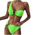 thumbnail image 2 of Trajes de baño tankini para mujer, moda de verano para mujer, color sólido con cojín en el pecho y sin soporte de acero, traje de baño con tirantes sin espalda, 2 of 5