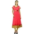 thumbnail image 4 of Bimba Women's Flaired Net Anarkali Dress Solid Kurta Kurti Indian Ethnic Long Tunic, 4 of 9