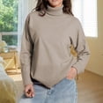 thumbnail image 2 of Women's Oversized Turtleneck Knit Pullover Sweater â Soft High Neck Long Sleeve with Split Hem, Loose Fit Casual Fall Winter Jumper Top, 2 of 4