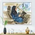 thumbnail image 2 of Designart 'Arabian Lady Driving A Car I' Modern Framed Canvas Wall Art Print, 2 of 5