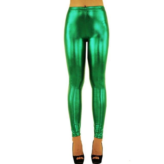 LAVRA Women's Metallic Shiny Full Length Leggings