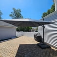 thumbnail image 3 of PURPLE LEAF 9' X 11.5' Rectangle Cantilever Umbrella with Base Outdoor Large Aluminum Patio Umbrella with 3-Year Fade Resistance Recycled Fabric and 360-degree Rotation for Deck Garden Graphite Grey, 3 of 13