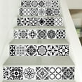 thumbnail image 4 of 3D Stair Stickers - Removable Tile Decals for Stair Risers, Peel and Stick, 39.3Inch x 7.08Inch,Black and white mosaic pattern wall sticker, 4 of 9