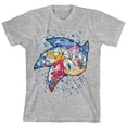 thumbnail image 6 of Bioworld Sonic the Hedgehog Mosaic Modern Character Art Youth Heather Gray Short Sleeve Tee-XS, 6 of 7