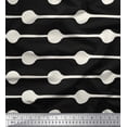 thumbnail image 1 of Soimoi Black Cotton Jersey Fabric Dot & Stripe Print Fabric by the Yard 58 Inch Wide, 1 of 3