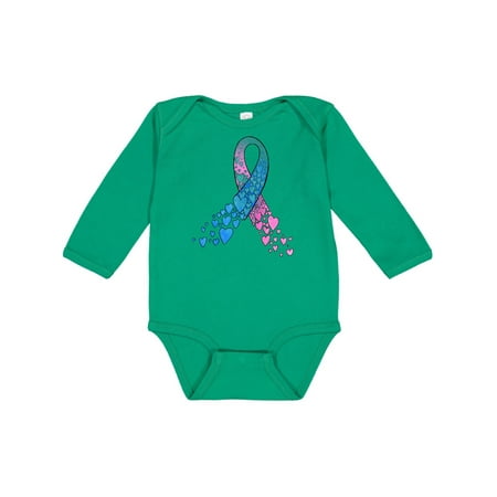 

Inktastic Thyroid Cancer Awareness with Heart Ribbon Gift Baby Boy or Baby Girl Long Sleeve Bodysuit