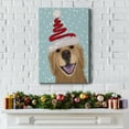 thumbnail image 5 of Christmas Golden Retriever and Spring Santa Hat- Gallery Wrapped Canvas, 5 of 9