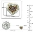 thumbnail image 3 of Dazzlingrock Collection Round White & Champagne Diamond Cluster Heart Stud Earrings for Women (0.30 ctw, Color I-J, Clarity I1-I2) in 14K Yellow Gold, 3 of 4