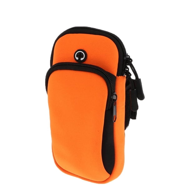 Soporte para teléfono para correr, bolsa para brazo deportivo para correr, funda para tarjeta de llave de teléfono de seguridad naranja Sharpla Bolsa para brazalete deportivo