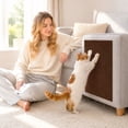 thumbnail image 4 of 11.8 x 23.6 Inches Self-Adhesive Cat Scratching Pad, Cuttable Scratch Mat for Furniture, Reusable Sofa Protector for Cats(Brown), 4 of 5