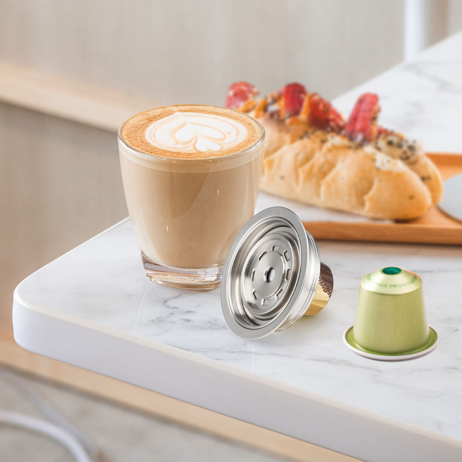 Quality 304 Stainless Steel Coffee Capsule Adapter for Delonghi ENV135 Drinking Accessory Easy Use
