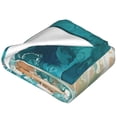 thumbnail image 2 of Bingfone Ocean Wave Crash Print Flannel Fleece Blanket Throw Blanket for Bed,Sofa,Couch,Travel,Camping(60"x50" ), 2 of 8