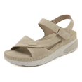 thumbnail image 3 of Women's Comfortable Wedge Sandals with Velcro Strap Foot Fashion, 3 of 5