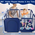 thumbnail image 4 of Baby Playpen, Outdoor Play Yard, Portable Play Yard 4-Panel- Baby Safety Playpen for Infant Toddler Blue, 4 of 7