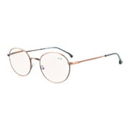 Eyekepper Quality Spring Temples Round Computer Glasses Eyeglasses Amber Tinted Lenses