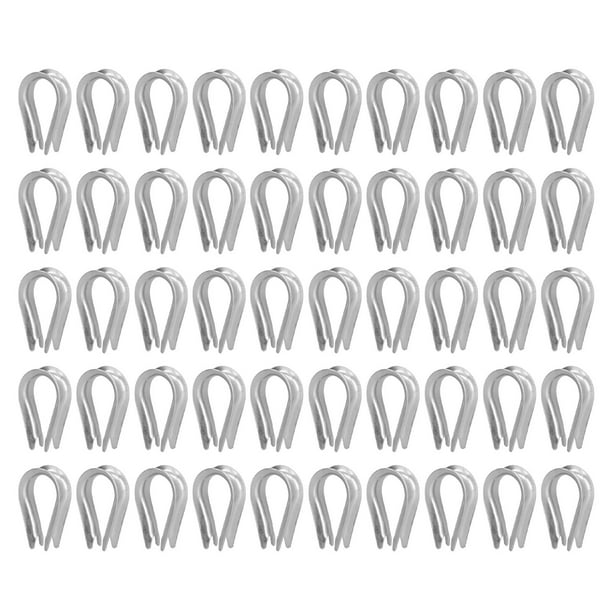 Guardacabos de acero inoxidable para cuerda de alambre, 50 unidades, para la industria naval (M8 (8 mm))