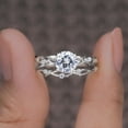 thumbnail image 2 of Cora Jewellery 1CT Round MoissaniteTwig Engagement Ring Set For Women, 14K White Gold, 2 of 7