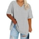 thumbnail image 1 of Camisetas de Cuello en V Mujeres de Manga Corta Sobredimensionada Impresa Camiseta Interior de Verano, Top Deportivo para el Uso Casual, 1 of 4