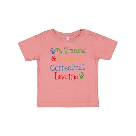 

Inktastic Connecticut Grandma Grandpa Love Me Gift Baby Boy or Baby Girl T-Shirt