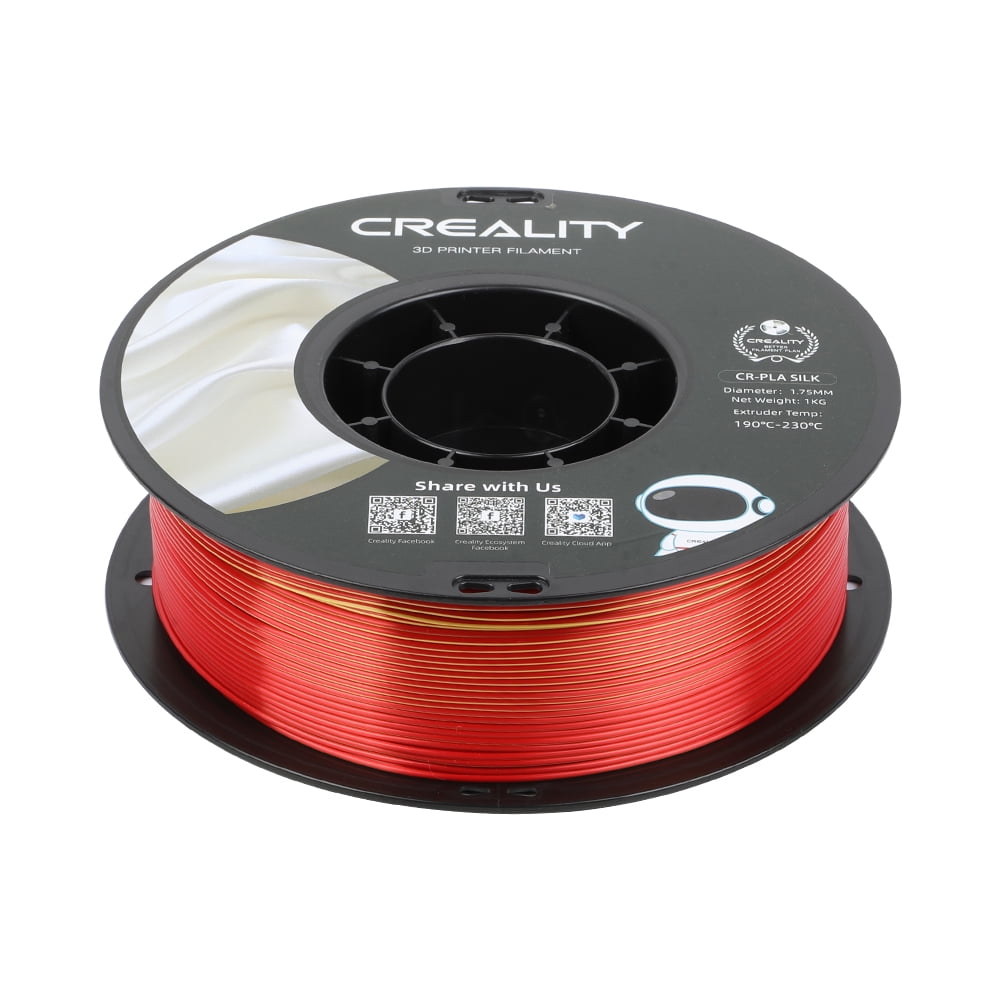 Creality 3D Printing Silk PLA Filament 3D Printer Gold Red Shiny Filaments 1.75mm Neatly Wound Dimensional Accuracy +/- 0.03 mm Silk Smooth Printing 2.2lbs for Most 3D Printers