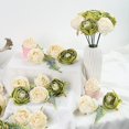 thumbnail image 4 of White Roses Artificial Flowers Heads Bulk, Vintage Dried Flowers Artificial Rose Heads Green Fake Rose Wedding Centerpieces for Dining Table Decor Wall Flowers Decorations (White Green), 4 of 5