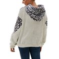 thumbnail image 4 of Jersey de manga larga con capucha y costuras con estampado de leopardo para mujer Top de felpa de doble cara Pompotops  gfhjh7891, 4 of 7