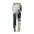thumbnail image 4 of Jalioing Womens Yoga Leggings Stretchy High Waist Seamless Flattering Soft Tie-Dye Comfy Gym Trousers (Medium, Dark Gray), 4 of 5