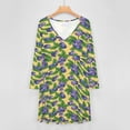 thumbnail image 4 of Blueberries Pattern Long Sleeve Dresses For Women Vintage Elegant Party Dress Oversized V-neck Dress S-8XL, 4 of 7