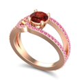 thumbnail image 2 of 2.50 Carat Elegant Round Shape Garnet & Pink Sapphire Gemstone Bridal Ring for Ladies Solid 18K Rose Gold Size 11.5 by Diamond-Capitals, 2 of 8