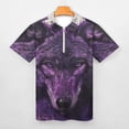 thumbnail image 3 of Purple Wolf Men Zipper T-shirt Summer Casual Short Sleeve T-shirt Top, 3 of 7