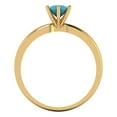 thumbnail image 4 of 0.5 ct Round Cut Simulated Turquoise Solitaire 18K Yellow Gold Womens Engagement Ring, 4 of 5