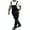 Black, variant on Men's Denim Bib Overalls Fashion Jumpsuit Workwear Slim Fit Dungaree Pants Jumpsuit with Pocke