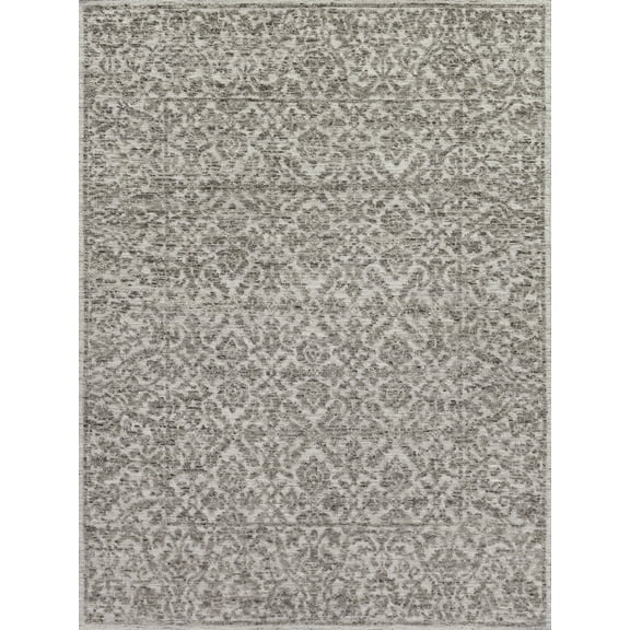 Exquisite Rugs Sloan Ivory/Gray New Zealand Wool Hand-Knotted Area Rug
